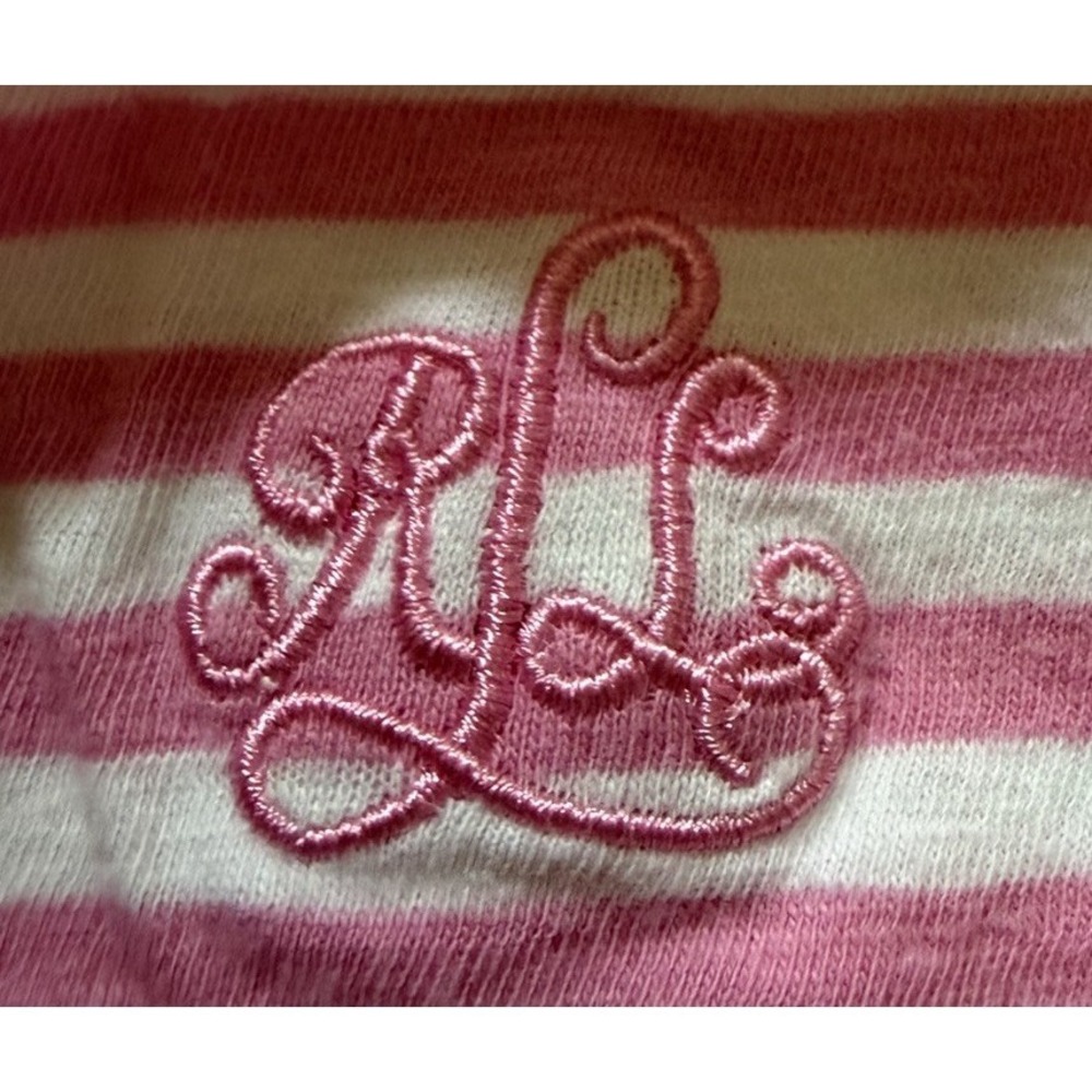 Lauren Ralph Lauren Pink/White Striped Summer Pajamas Size Lg 100% Cotton